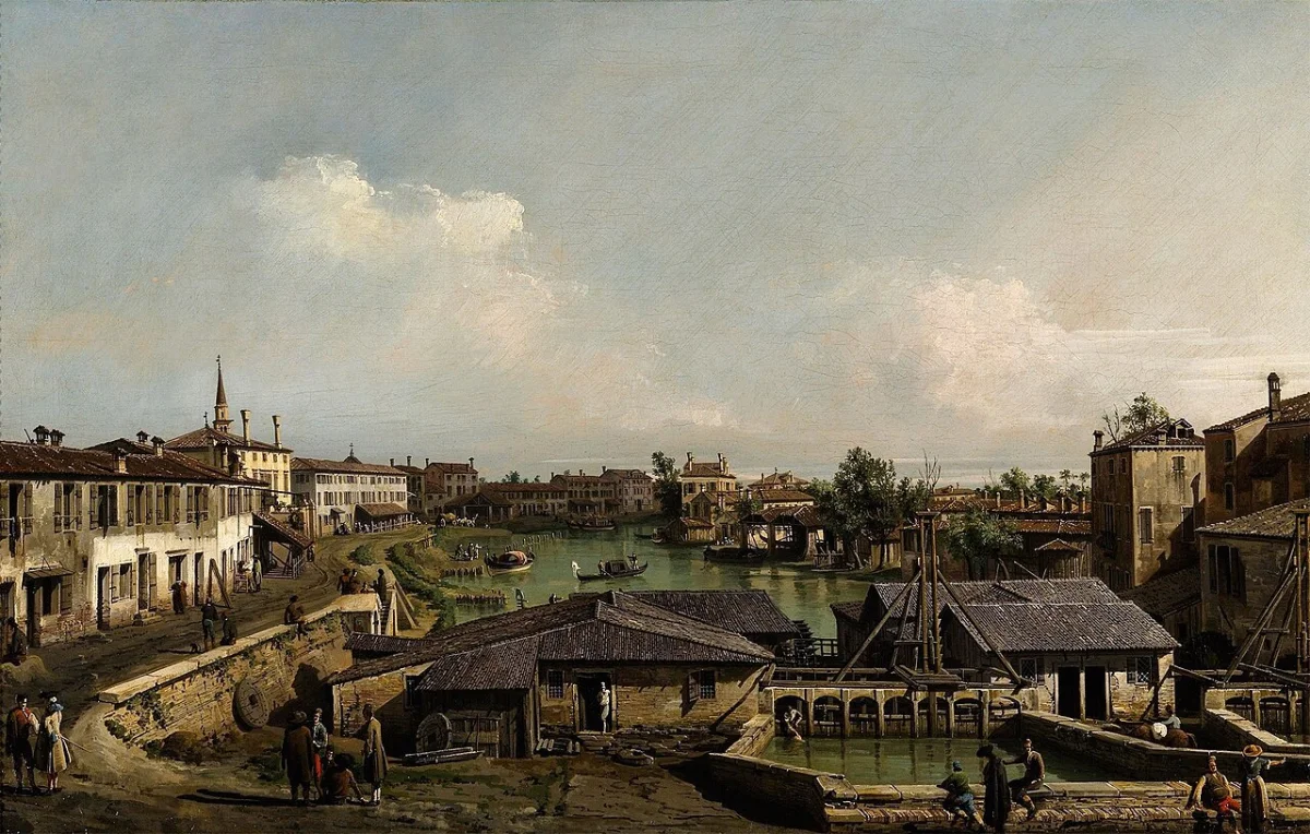 View of the Mills of Dolo on the Brenta by Giovanni Antonio Canal (Canaletto)