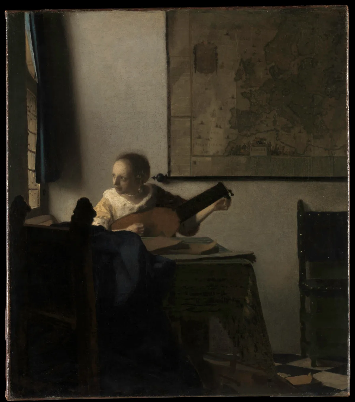 Woman with a Lute by Jan Vermeer Van Delft