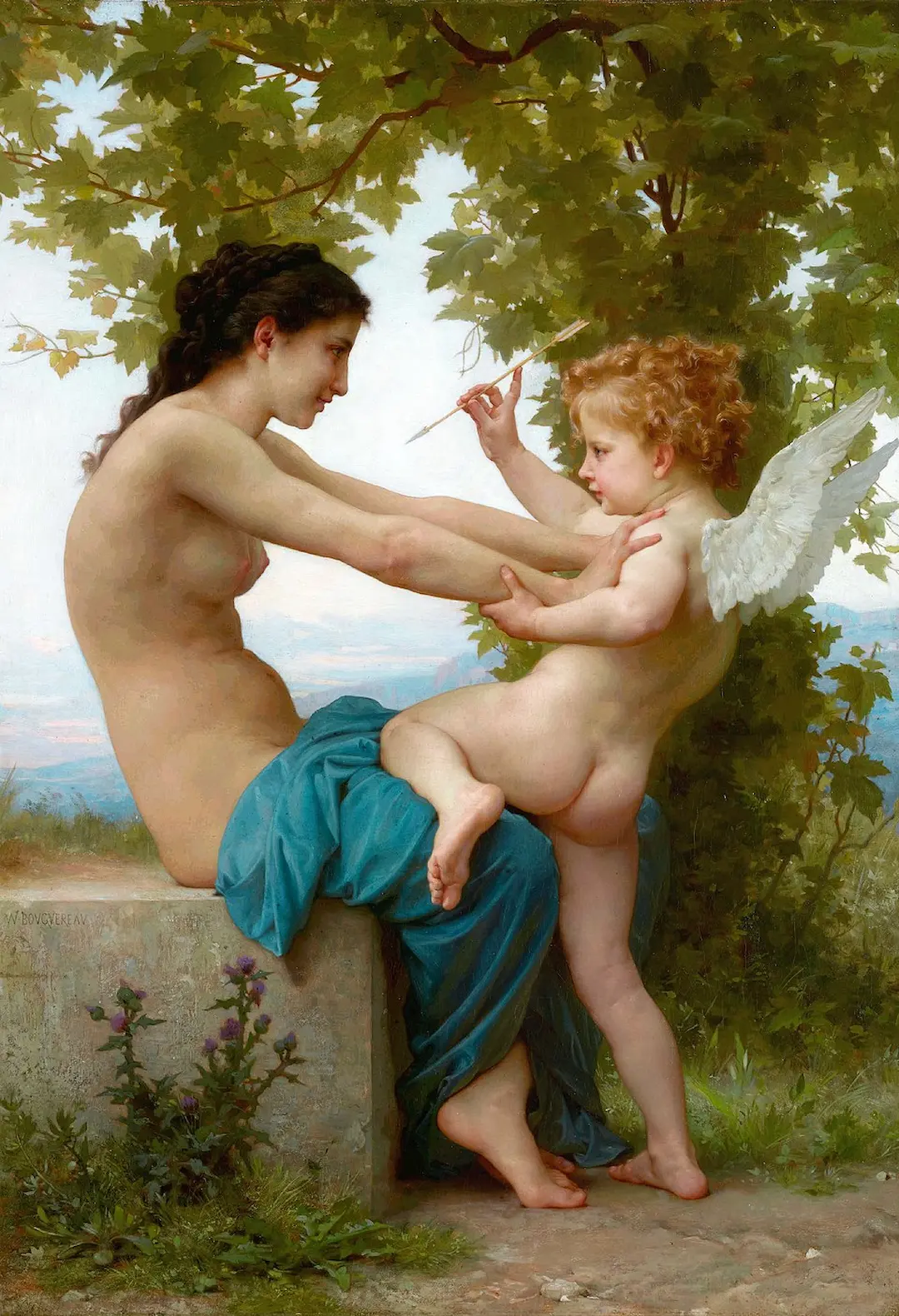 Young Girl Defending Herself against Eros 1880