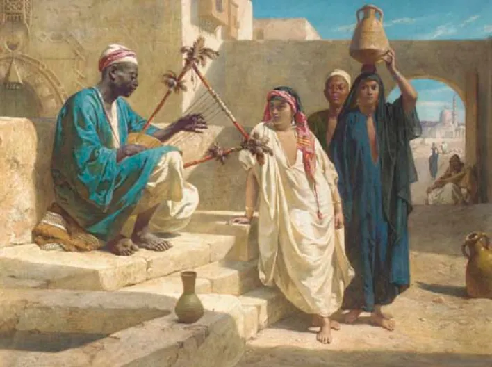 , The Street Musician by Frederick Goodall
