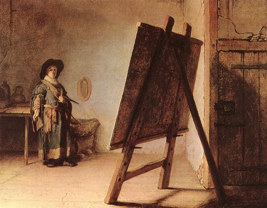 Artist in his Studio by Rembrandt Van Rijn