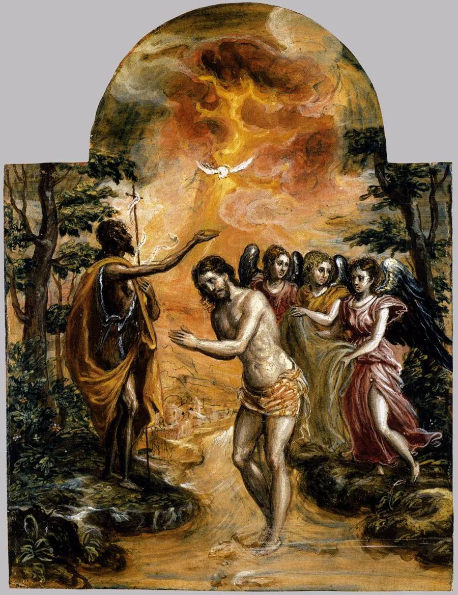 Baptism of Christ by Doménikos Theotokópoulos