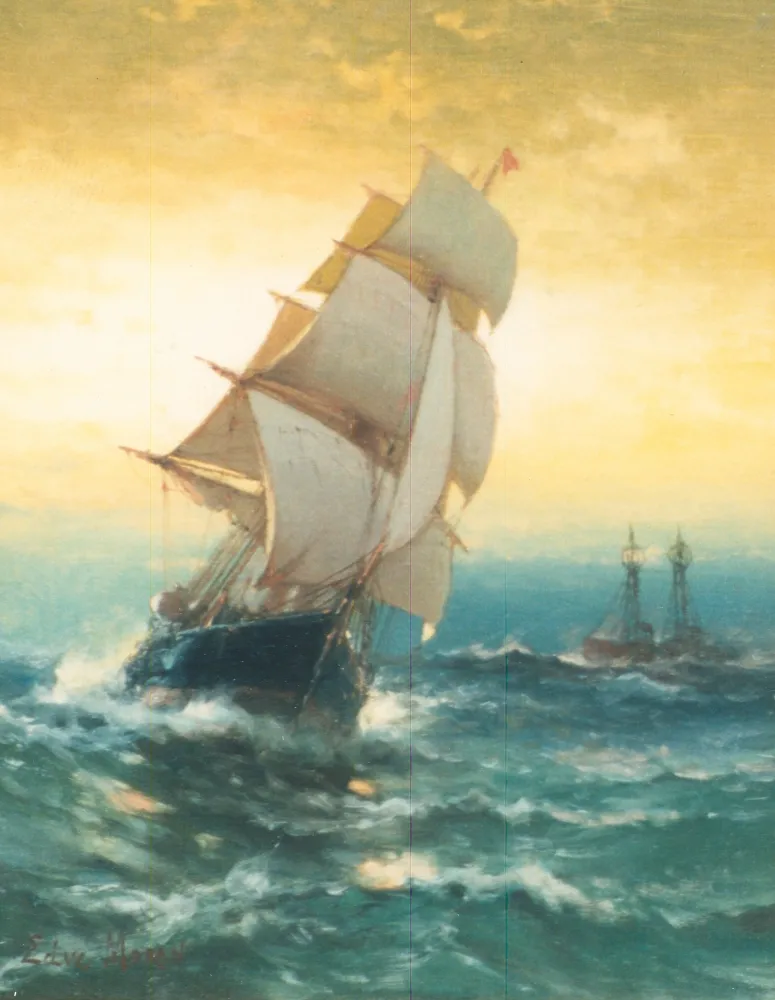 Brig off Sandy Hook by Edward Moran