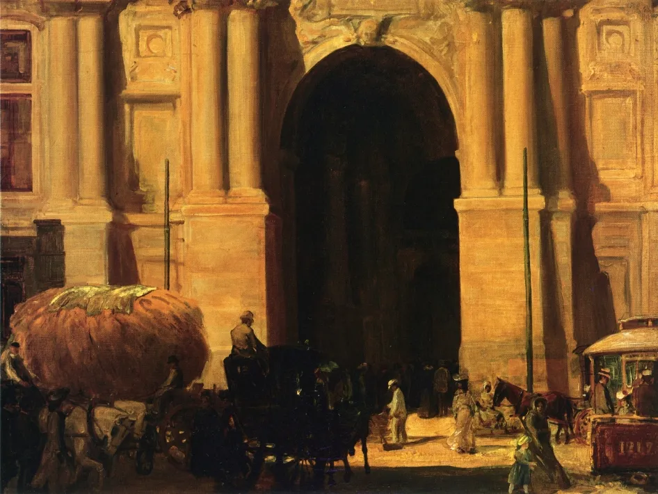 East Entrance, City Hall, Philadelphia by John Sloan