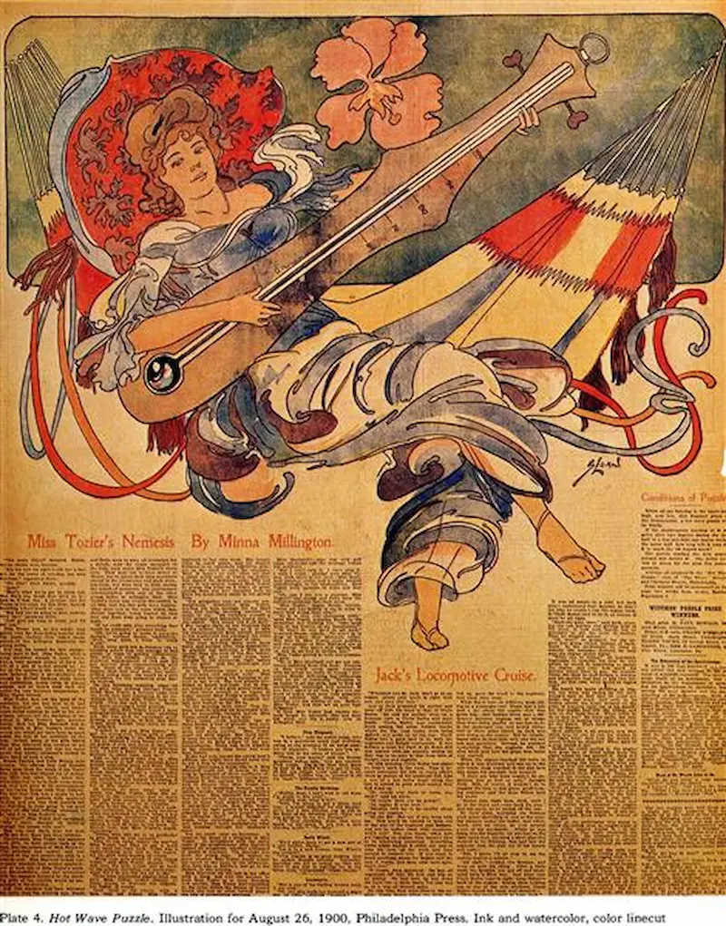 Hot Wave Puzzle Illustration for Philadelphia Press by John Sloan