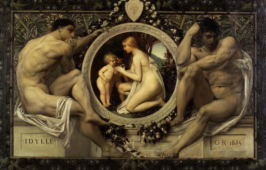Idylle by Gustav Klimt