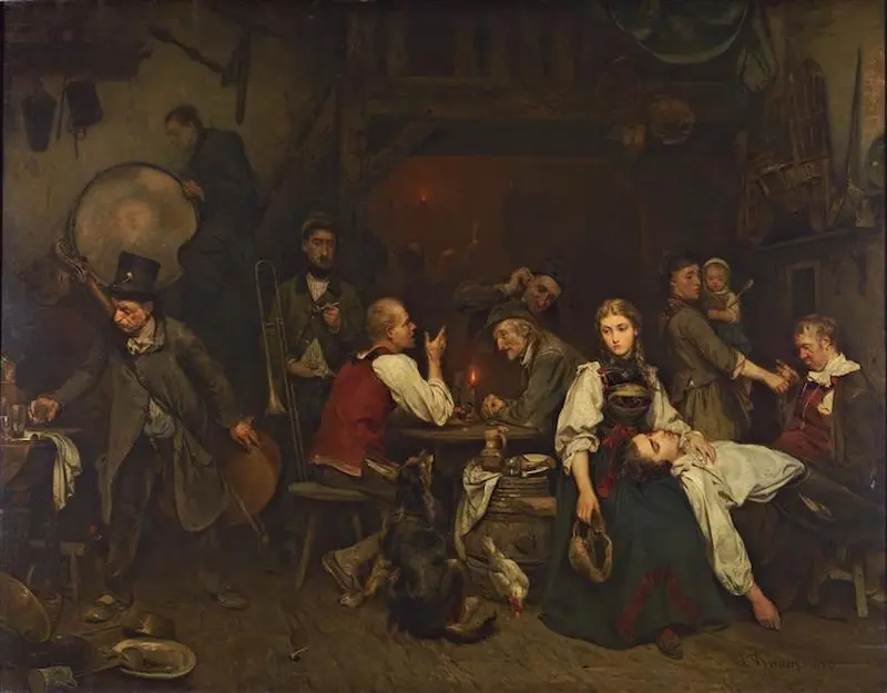 The morning after the celebration by Ludwig Knaus