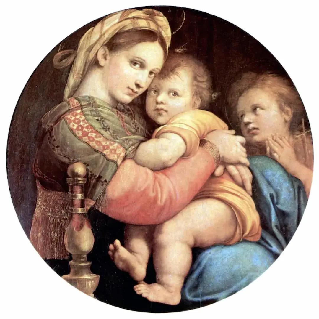 Madonna della Sedia by Raffaello Sanzio - Famous Oil Painting Hand Painted Art Pieces for Sale.