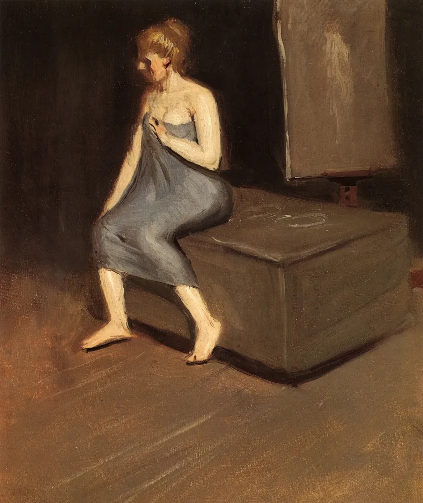 Model in Towel, Sitting on Box by Edward Hopper