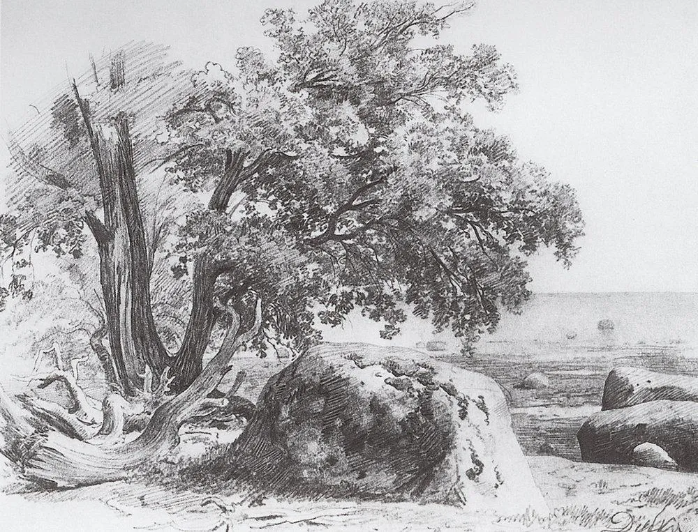 Oak on the shore of the Gulf of Finland by Ivan Shishkin
