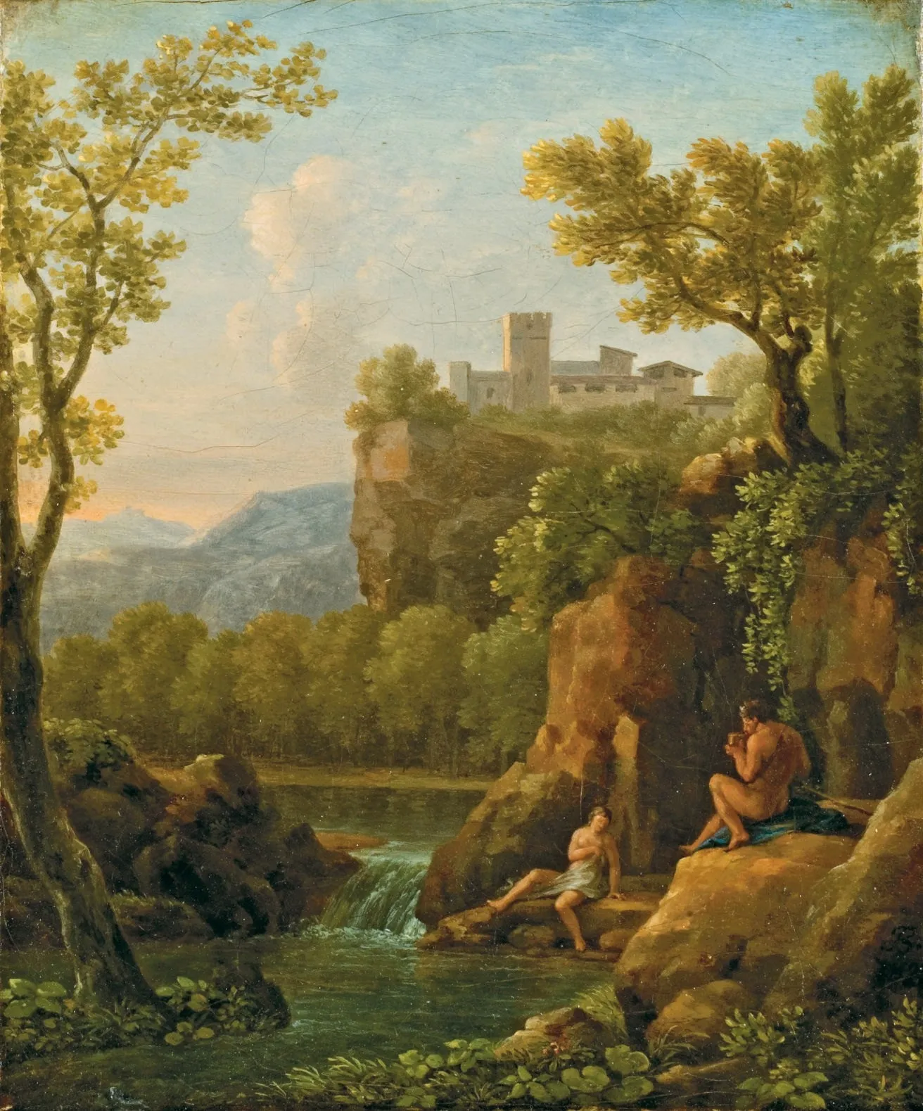 Paysage Avec Pan Jouant De La Flûte Pour Une Nymphe by Jean-Joseph-Xavier Bidauld