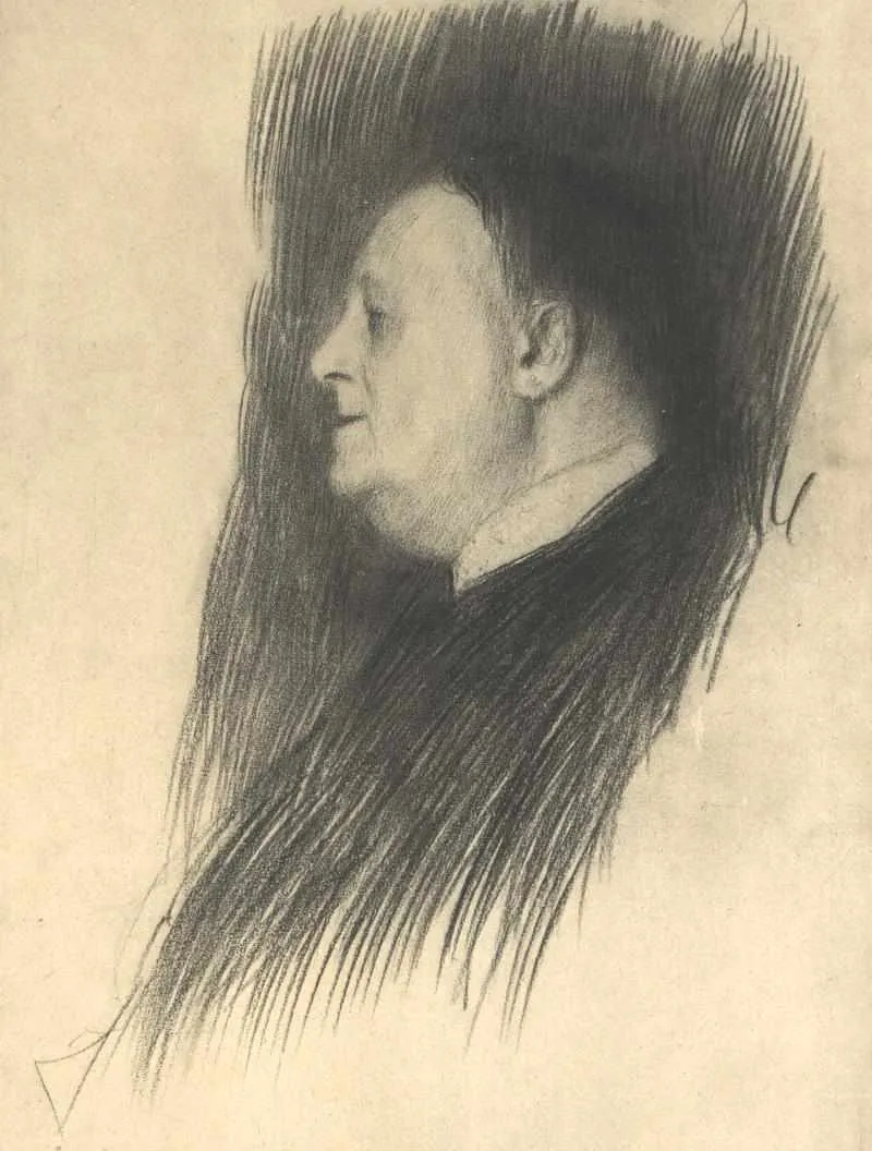 Portrait of a Man Facing Left by Gustav Klimt