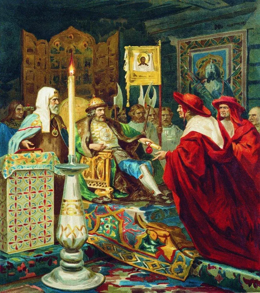 Prince Alexander Nevsky Receiving Papal Legates by Henryk Siemiradzki