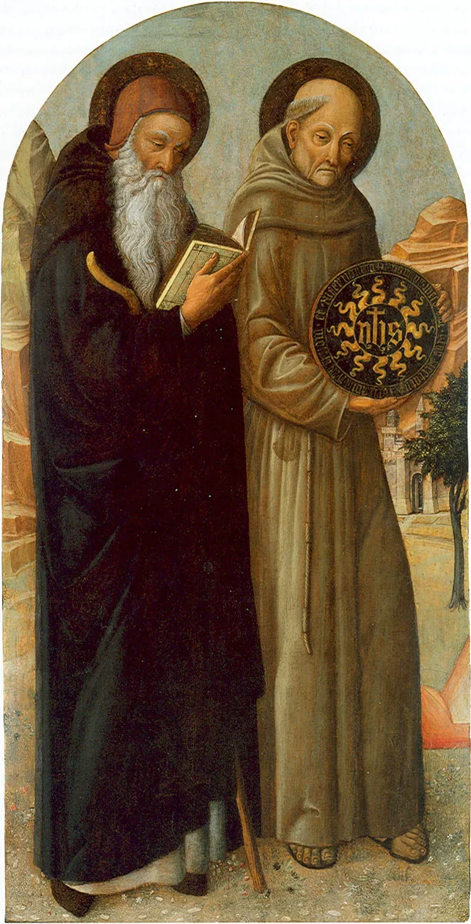 Saint Anthony Abbot and Saint Bernardino da Siena by Jacopo Bellini