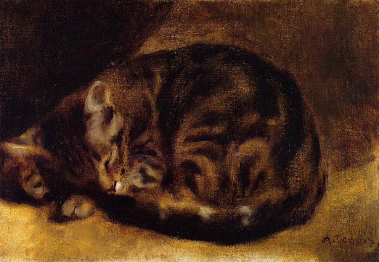 Sleeping Cat by Pierre Auguste Renoir