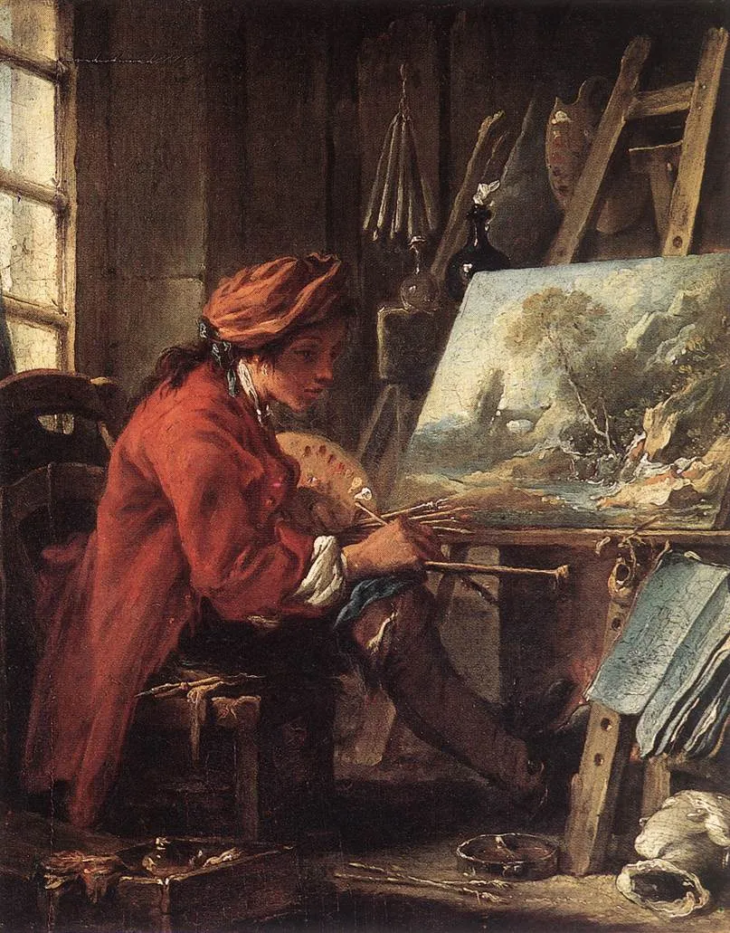 The Painter in his Studio by Francois Boucher