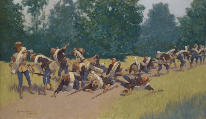 The Scream of Shrapnel at San Juan Hill by Frederic Remington