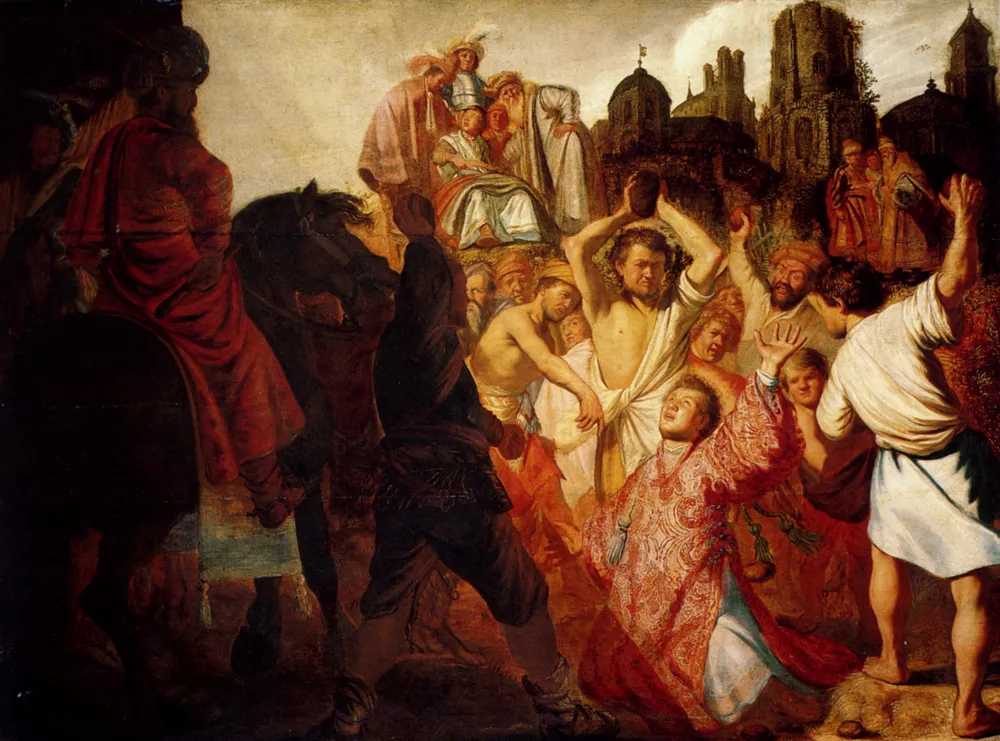 The Stoning Of St. Stephen by Rembrandt Van Rijn