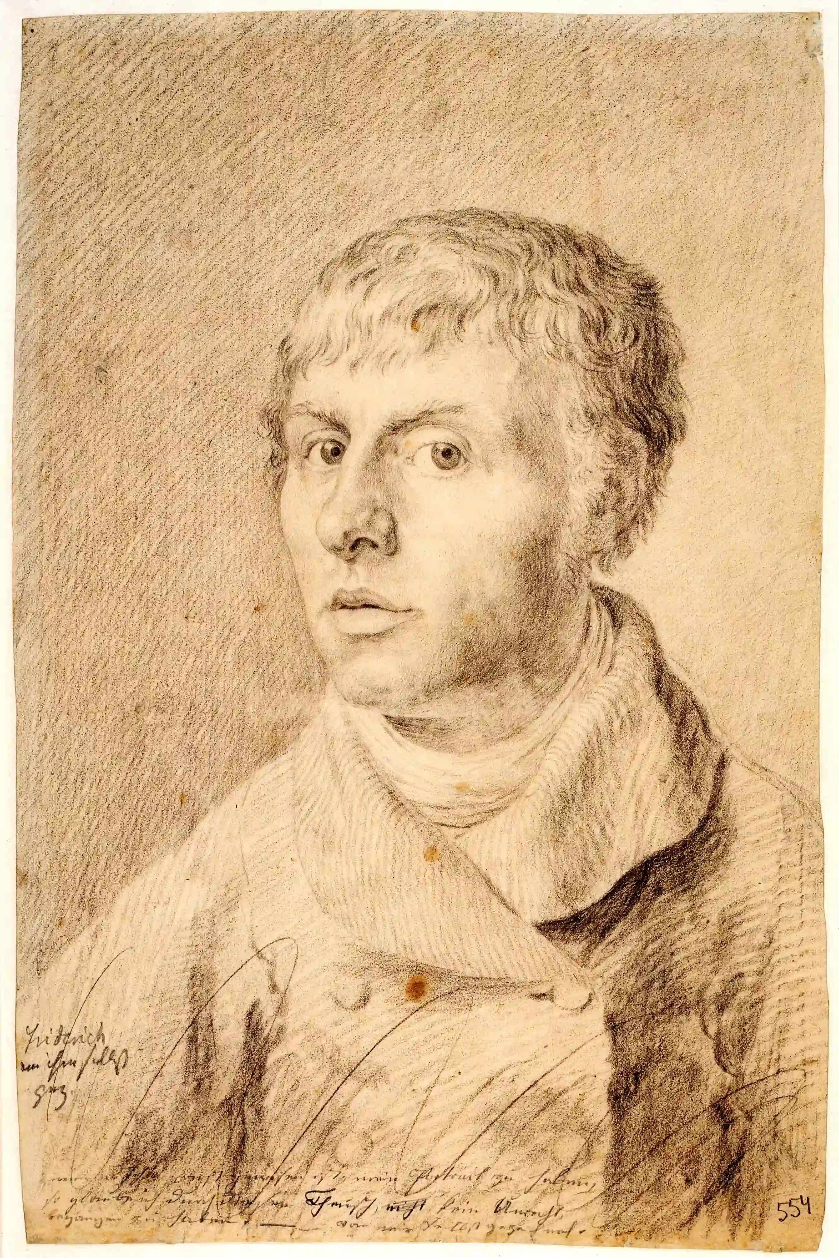 Self-portrait as a young man by Caspar David Friedrich