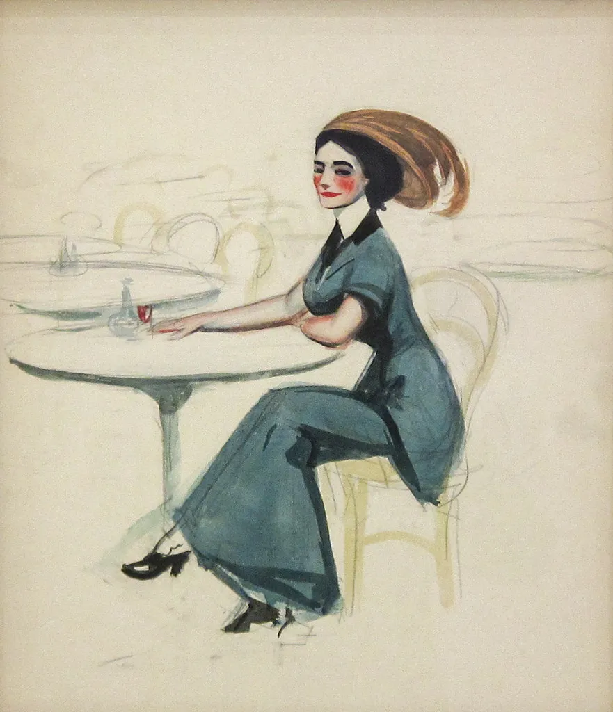 Woman at Cafe Table by Edward Hopper