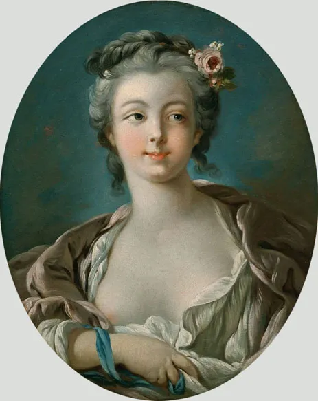 Young Woman with Flowers in Her Hair  wrongly called Portrait of Madame Boucher by Francois Boucher
