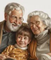 Grandparents And Grandchildren Portraits From Photos GFM Painting