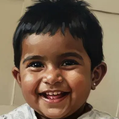 Custom hand-painted oil portrait of children from a photo – personalised artwork capturing childhood charm and personality