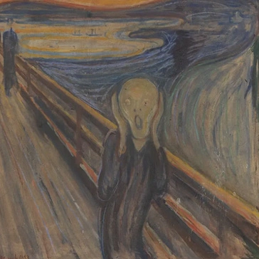 Hand-painted oil painting reproduction of Edvard Munch’s *The Scream*, an iconic Expressionist masterpiece portraying a haunting, anguished figure against a swirling, distorted landscape, rendered with bold, undulating lines, intense color contrasts, and raw emotional energy that convey existential anxiety, psychological turmoil, and the profound inner scream of the modern human condition.