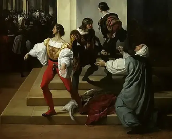 The Lampugnani Conspiracy by Francesco Paolo Hayez Original Oil Painting - GFM Painting