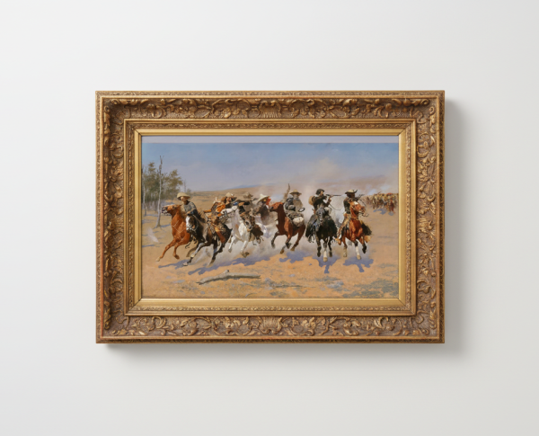 A Dash for the Timber by Frederic Remington Original Oil Painting Reproduction - GFM Painting