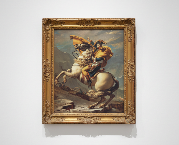 Bonaparte, Calm on a Fiery Steed, Crossing the Alps 1801 by Jacques Louis David Original Oil Painting Reproduction - GFM Painting