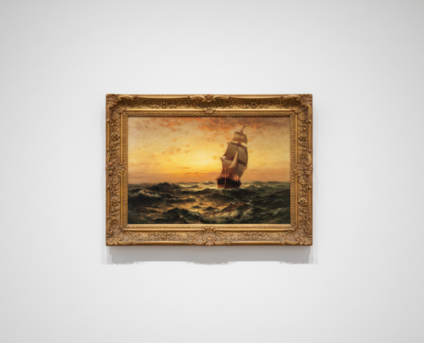 Ship at Sea, Sunset by Edward Moran Original Oil Painting Reproduction - GFM Painting