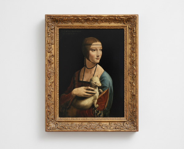 Portrait of Cecilia Gallerani (Lady with an Ermine) 1483-90 by Leonardo Da Vinci Original Oil Painting Reproduction - GFM Painting