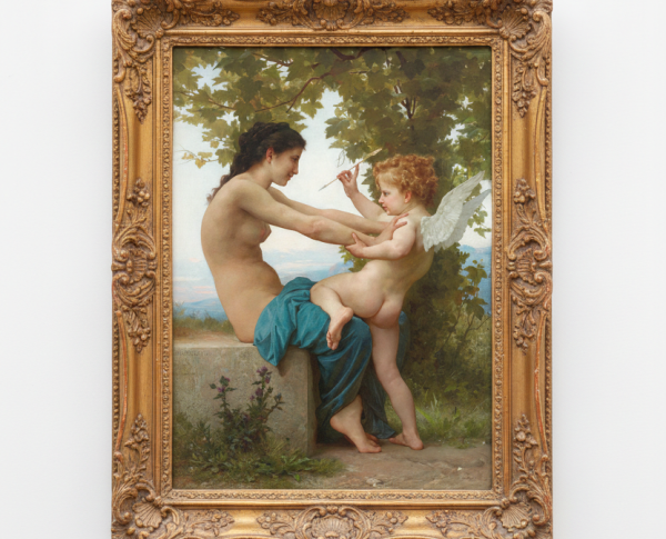 Young Girl Defending Herself against Eros 1880 by William-Adolphe Bouguereau Original Oil Painting Reproduction - GFM Painting