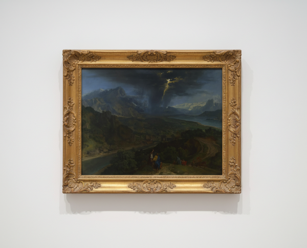 Mountain landscape with lightning by Francisque Millet Original Oil Painting Reproduction - GFM Painting