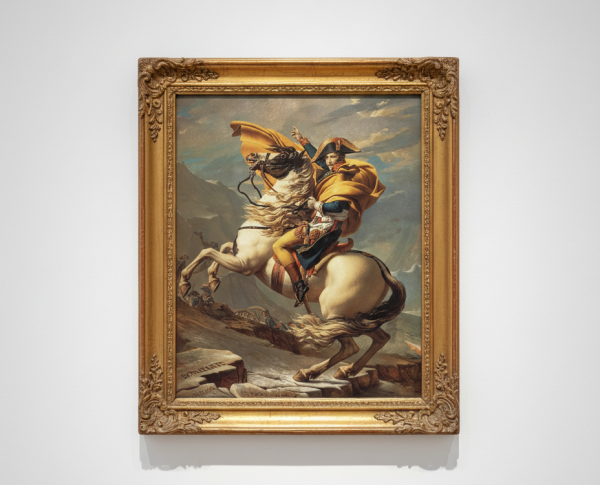 Bonaparte, Calm on a Fiery Steed, Crossing the Alps 1801 by Jacques Louis David Original Oil Painting Reproduction - GFM Painting