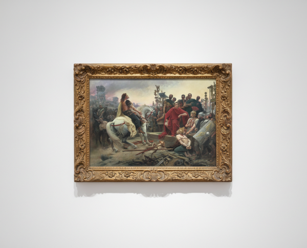 Vercingetorix throws down his arms at the feet of Julius Caesar, 1899 by Lionel Noel Royer Original Oil Painting Reproduction - GFM Painting