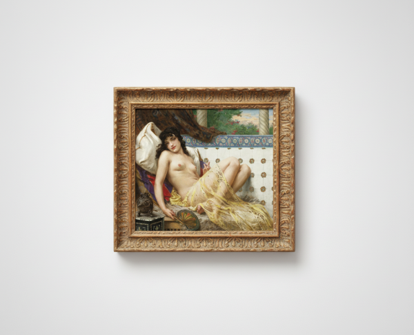 Odalisque with a Fan by Guillaume Seignac Original Oil Painting Reproduction - GFM Painting