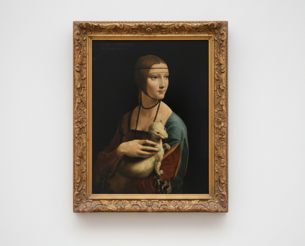 Portrait of Cecilia Gallerani (Lady with an Ermine) 1483-90 by Leonardo Da Vinci Original Oil Painting Reproduction - GFM Painting