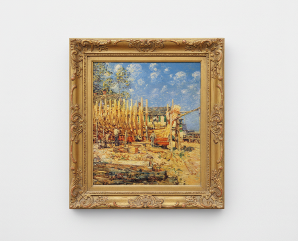 Building the Schooner, Provincetown by Frederick Childe Hassam Original Oil Painting Reproduction - GFM Painting