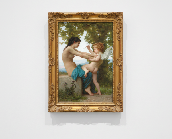 Young Girl Defending Herself against Eros 1880 by William-Adolphe Bouguereau Original Oil Painting Reproduction - GFM Painting