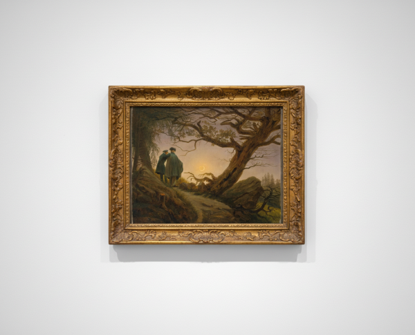 Two men contemplating the Moon by Caspar David Friedrich Original Oil Painting Reproduction - GFM Painting