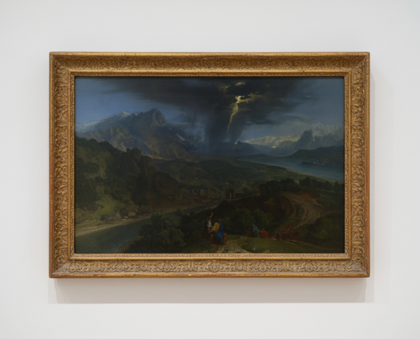 Mountain landscape with lightning by Francisque Millet Original Oil Painting Reproduction - GFM Painting