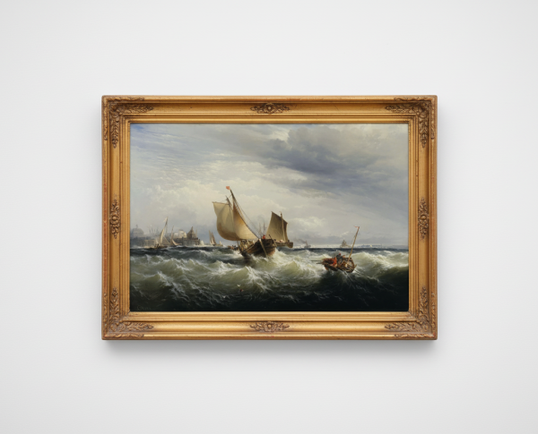 Fishing Boats Beating up to Windward by Edward Moran Original Oil Painting Reproduction - GFM Painting