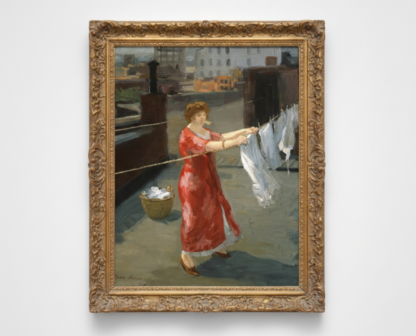 Red Kimono on the Roof by John Sloan Original Oil Painting Reproduction - GFM Painting