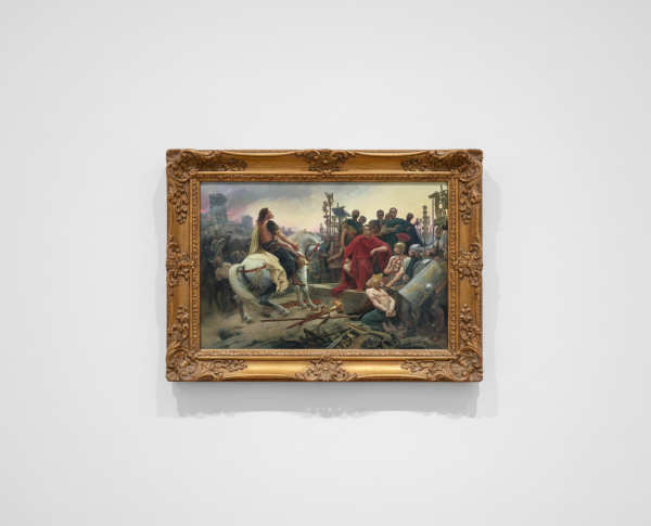 Vercingetorix Throwing down His Weapons at the feet of Julius Caesar by Lionel Noel Royer Original Oil Painting Reproduction - GFM Painting