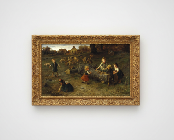 Mud Pies by Ludwig Knaus Original Oil Painting Reproduction - GFM Painting