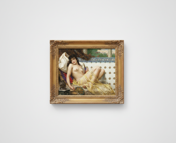 Odalisque with a Fan by Guillaume Seignac Original Oil Painting Reproduction - GFM Painting