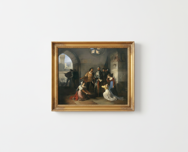 Pietro Rossi prisonner of the Scaligeri by Francesco Paolo Hayez Original Oil Painting Reproduction - GFM Painting