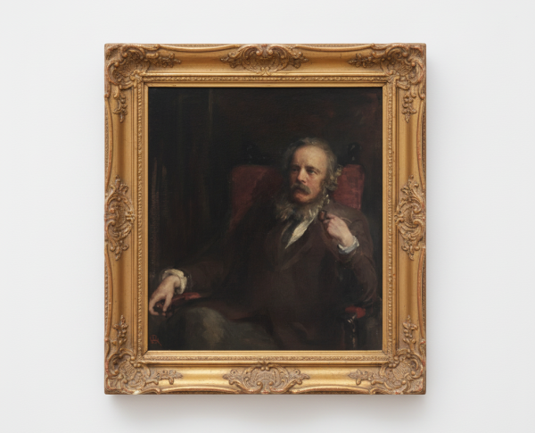 Portrait of the Artist's Husband Henry with a Pipe by Anna Lea Merritt Original Oil Painting Reproduction - GFM Painting